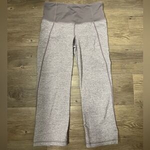 lululemon Tadasana Heathered Purple Slit Crop Leggings 4